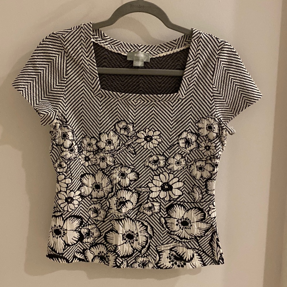 Maeve black and white top